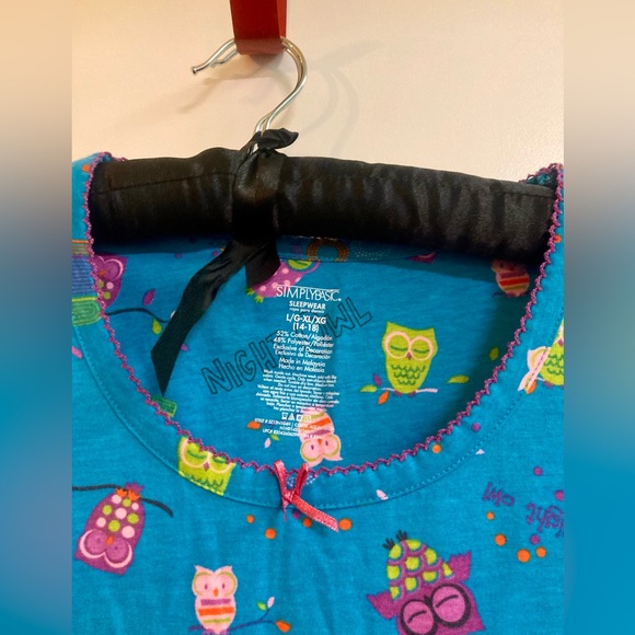 Sz L-XL Women’s Nightgown. Owl Sleepwear. Great Condition. Simply Basic brand. - Picture 3 of 5